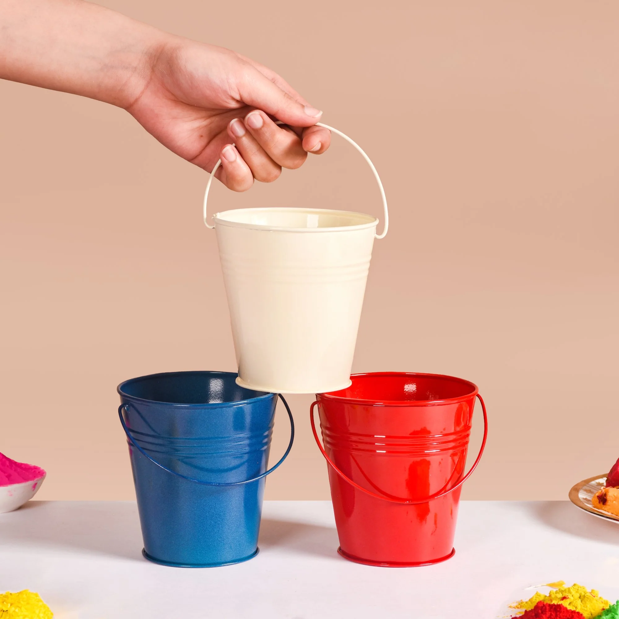 Colourful Metal Bucket Set Of 3 - Image 4