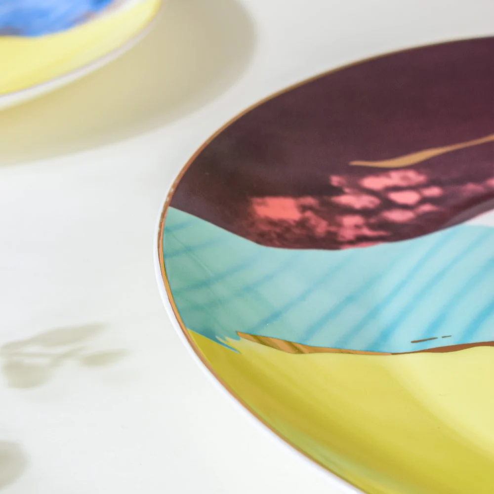 Colourful Ceramic Snack Plate 8 Inch - Image 4