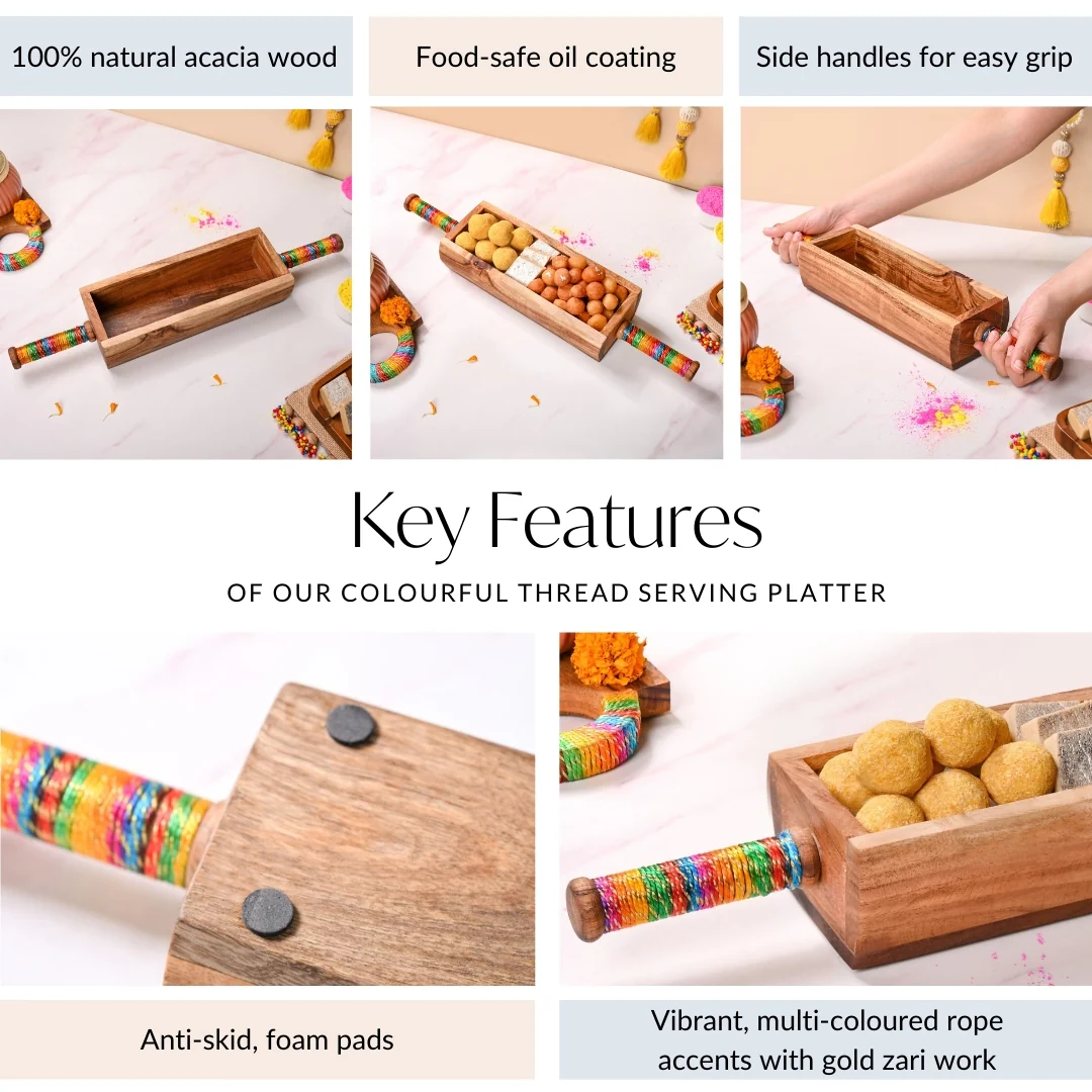 Colourful Thread Serving Platter - Image 5
