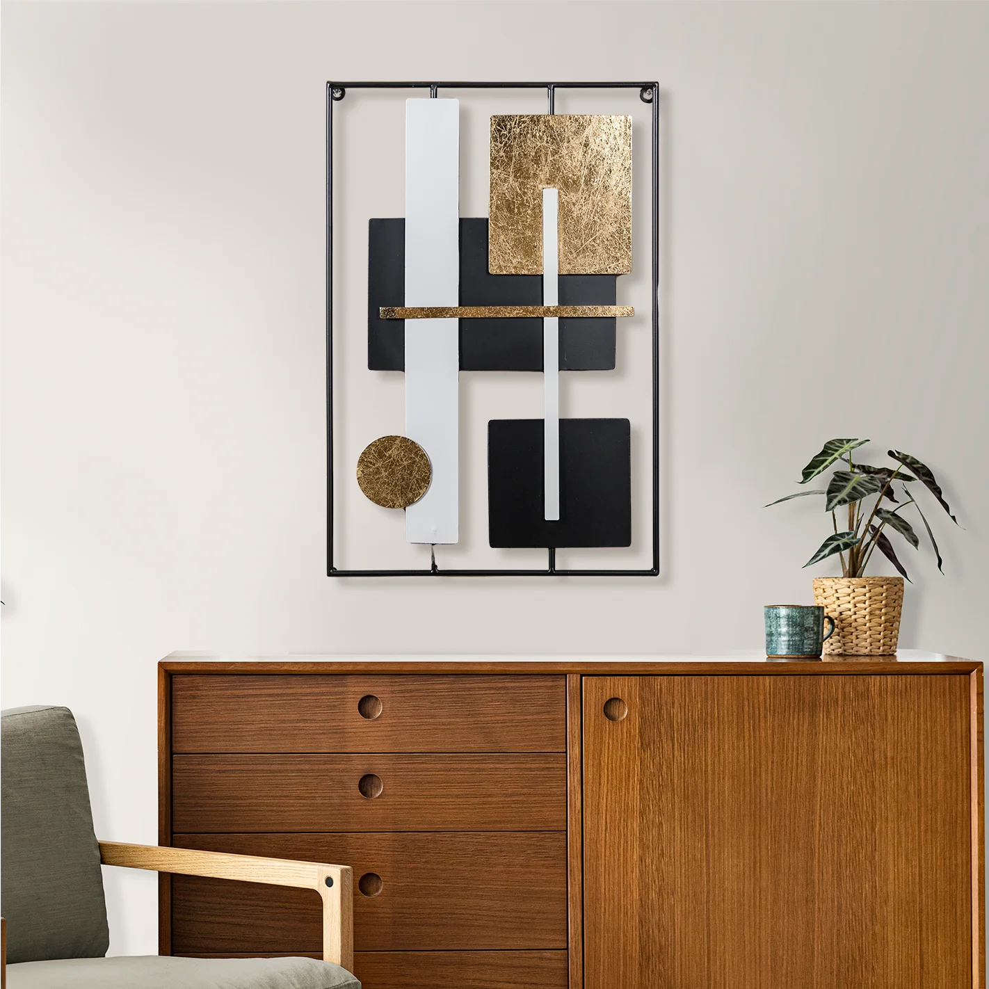 Contemporary Art Design Metal Wall Decor 23x15 Inch - Image 3
