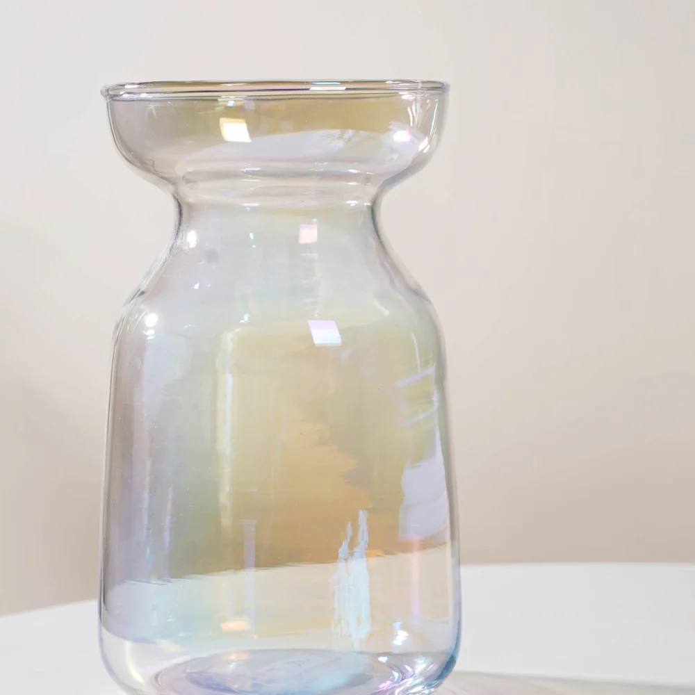 Contemporary Glass Flower Vase Transparent - Image 3