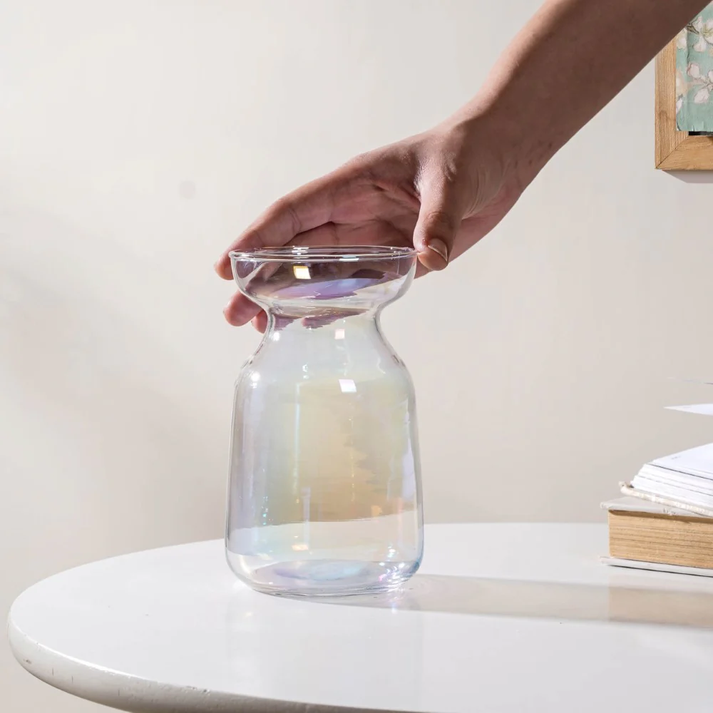 Contemporary Glass Flower Vase Transparent - Image 5