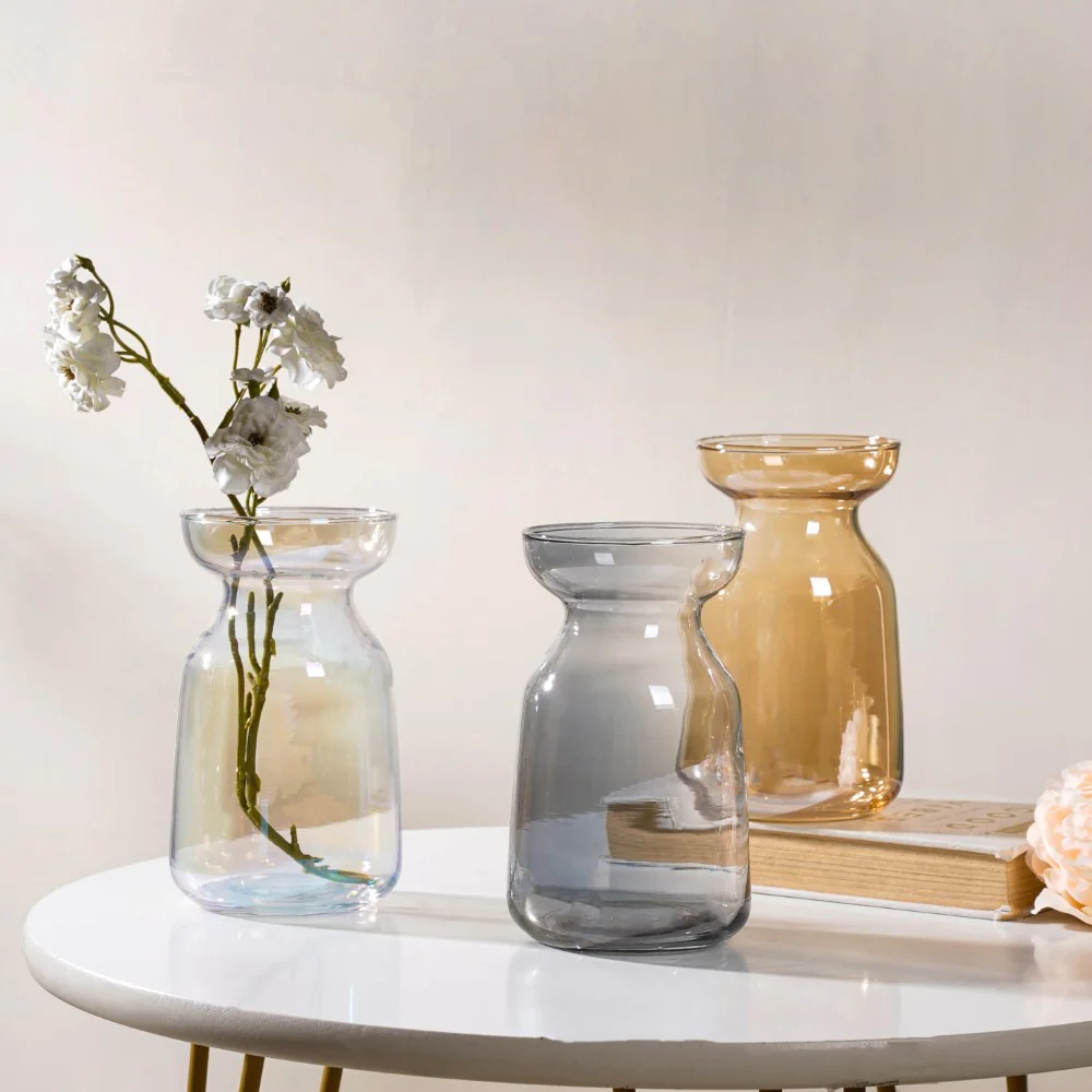 Contemporary Glass Flower Vase Transparent - Image 8