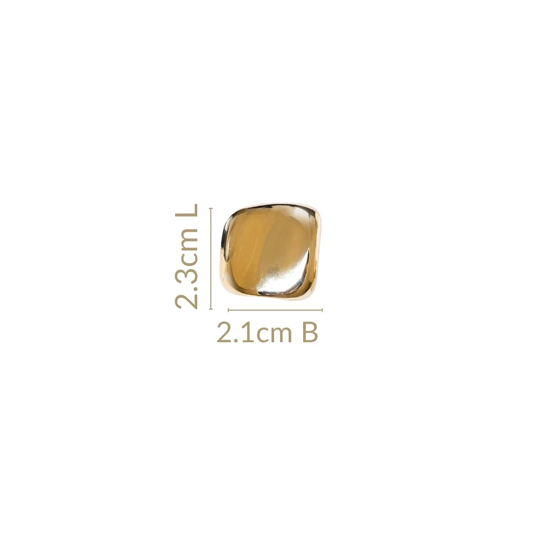Contemporary Hammered Gold Toned Studs - Image 3