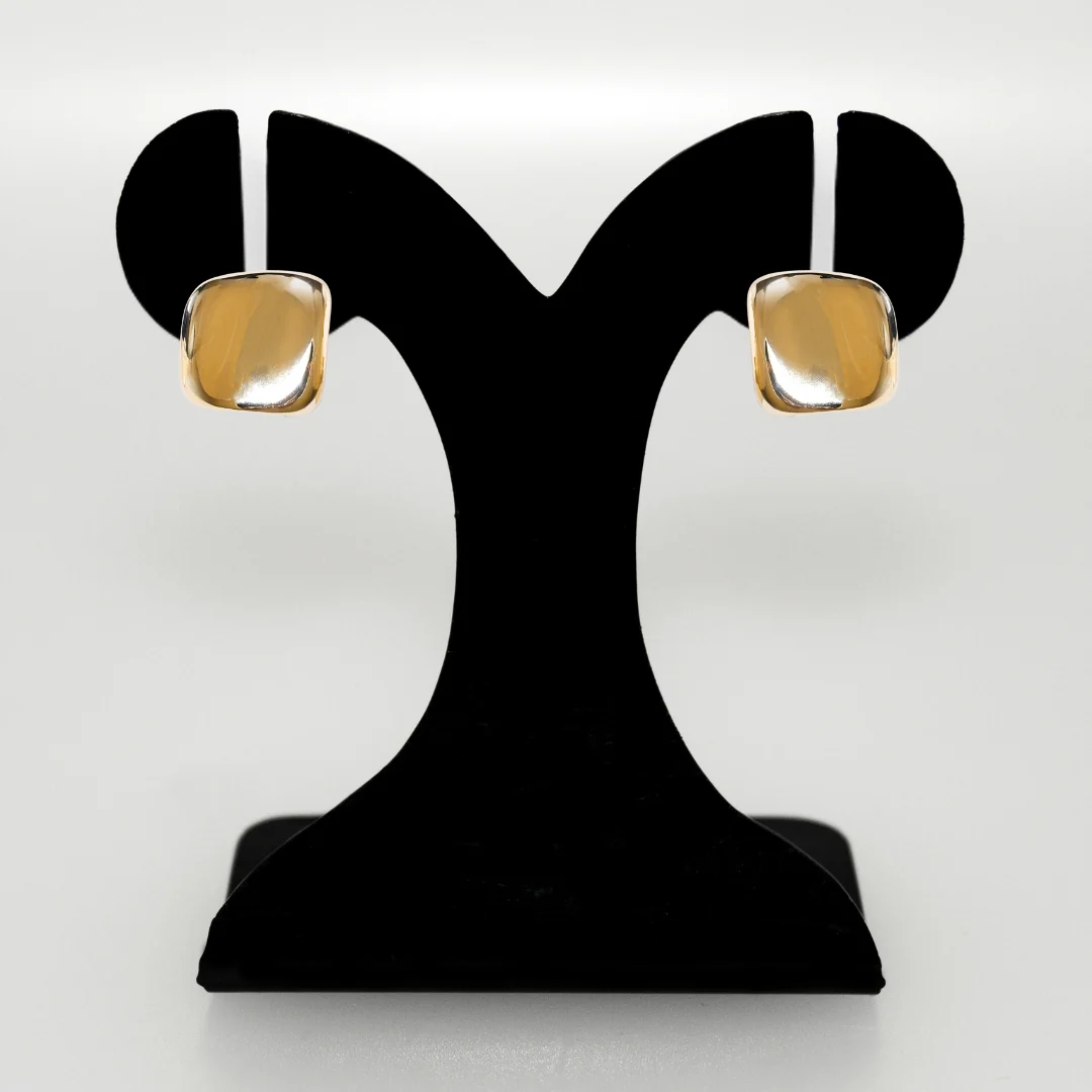 Contemporary Hammered Gold Toned Studs - Image 6