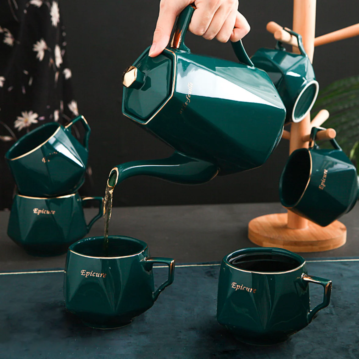 Contemporary Tea Set Green - Image 3