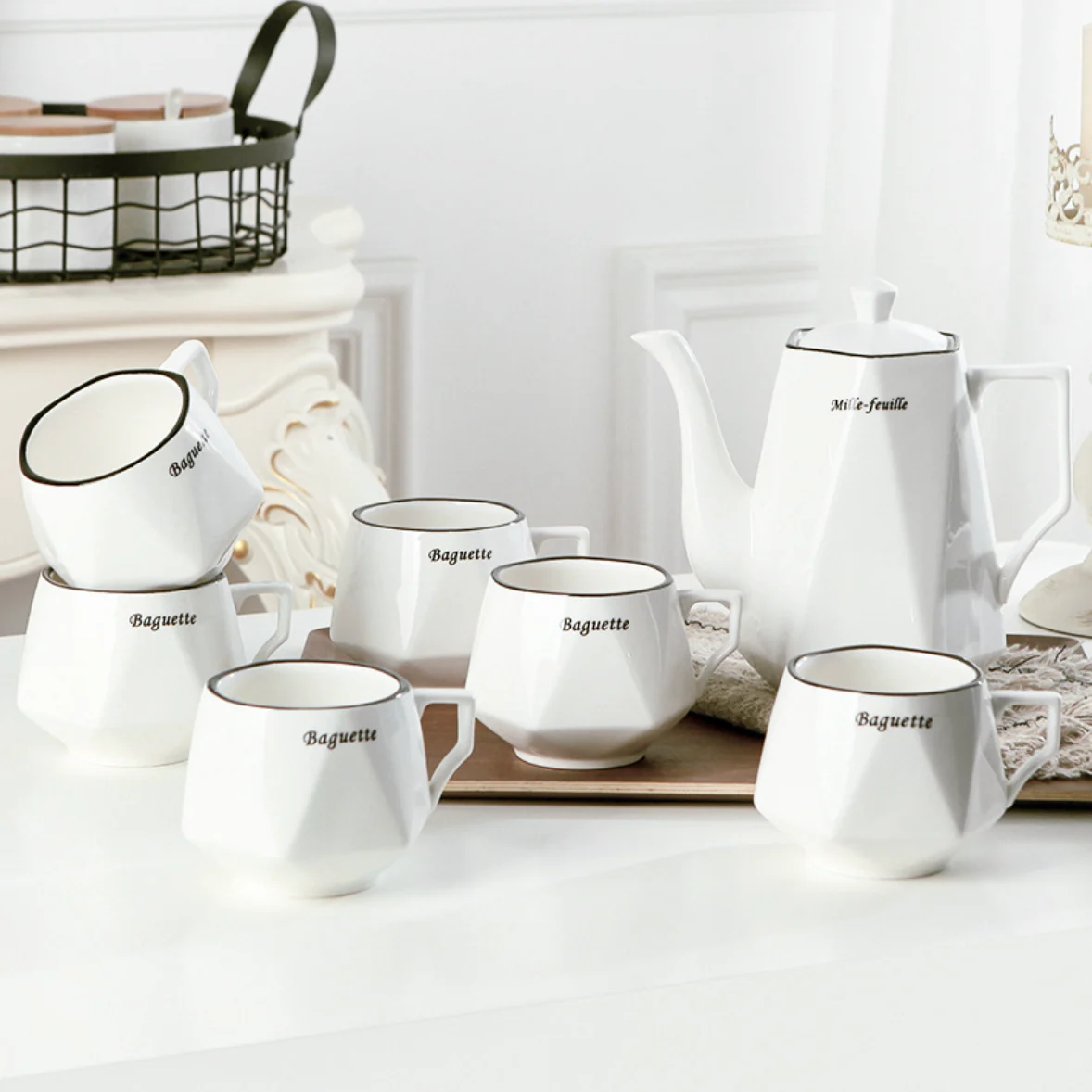 Contemporary Tea Set White - Image 2