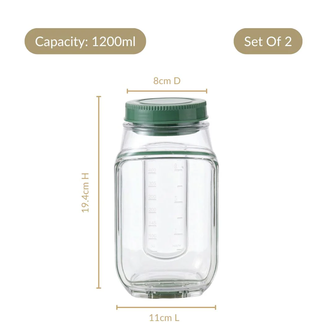 Convertible Salad Pod Jar Bowl With Cup Set Of 2 Leakproof 1200ml - Image 6
