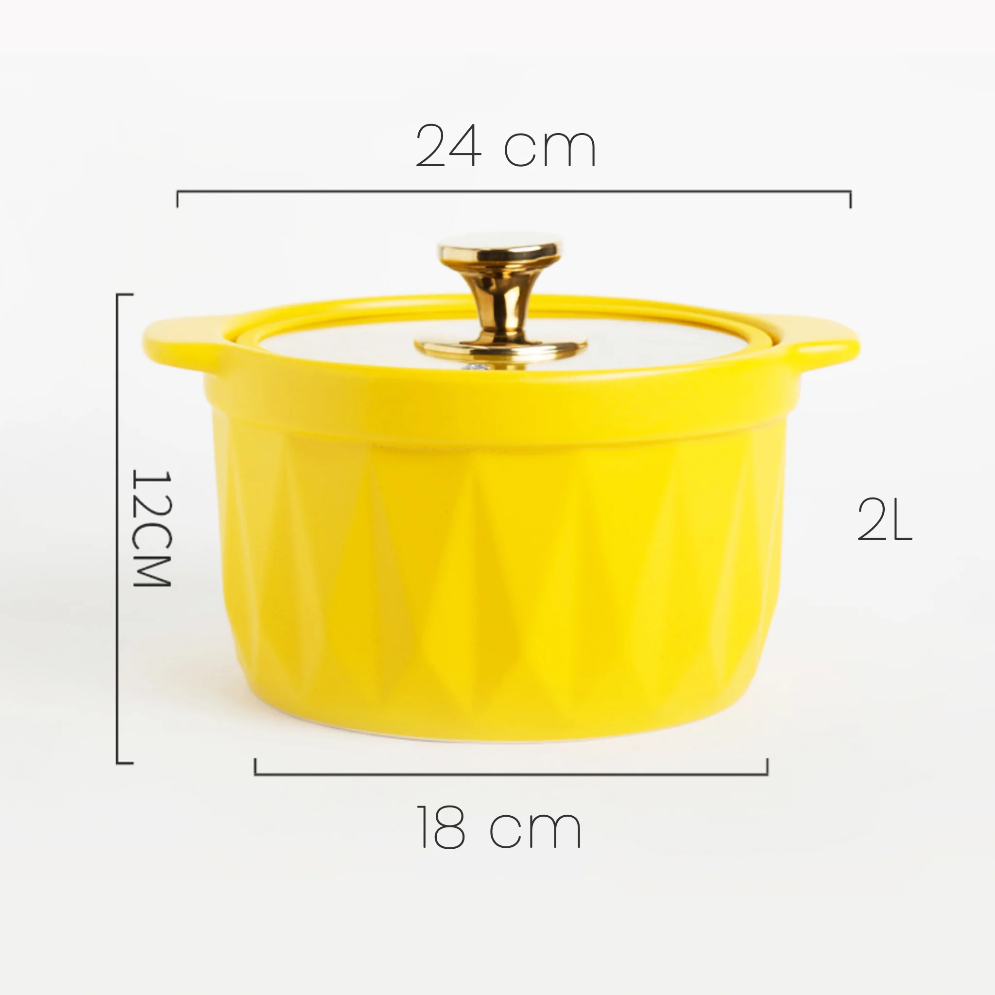 Cooking Pot with Lid Yellow - Image 8