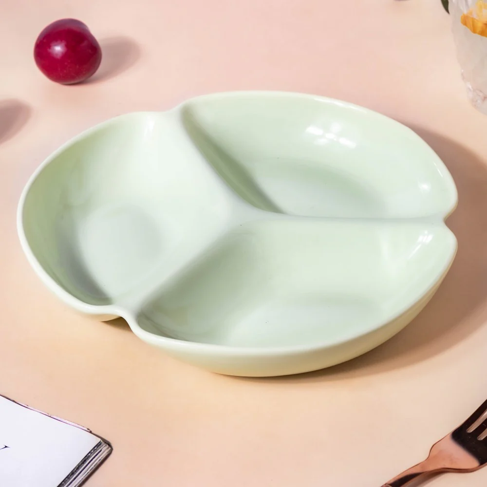 Ceramic Round Section Plate Green - Image 3
