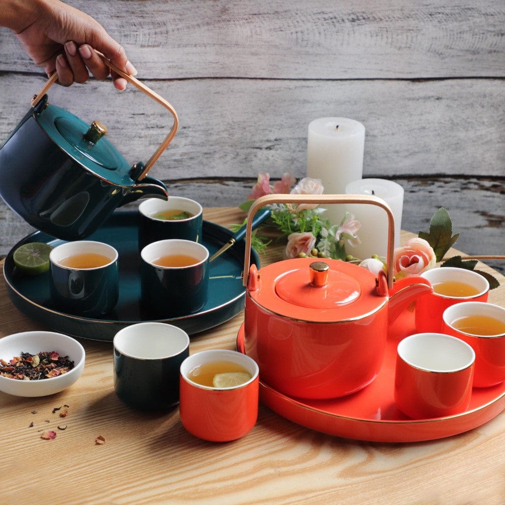Luxury Tea Set Orange - Image 2