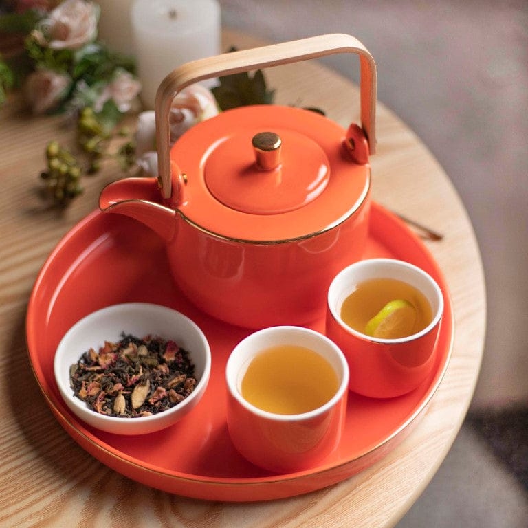 Luxury Tea Set Orange - Image 4