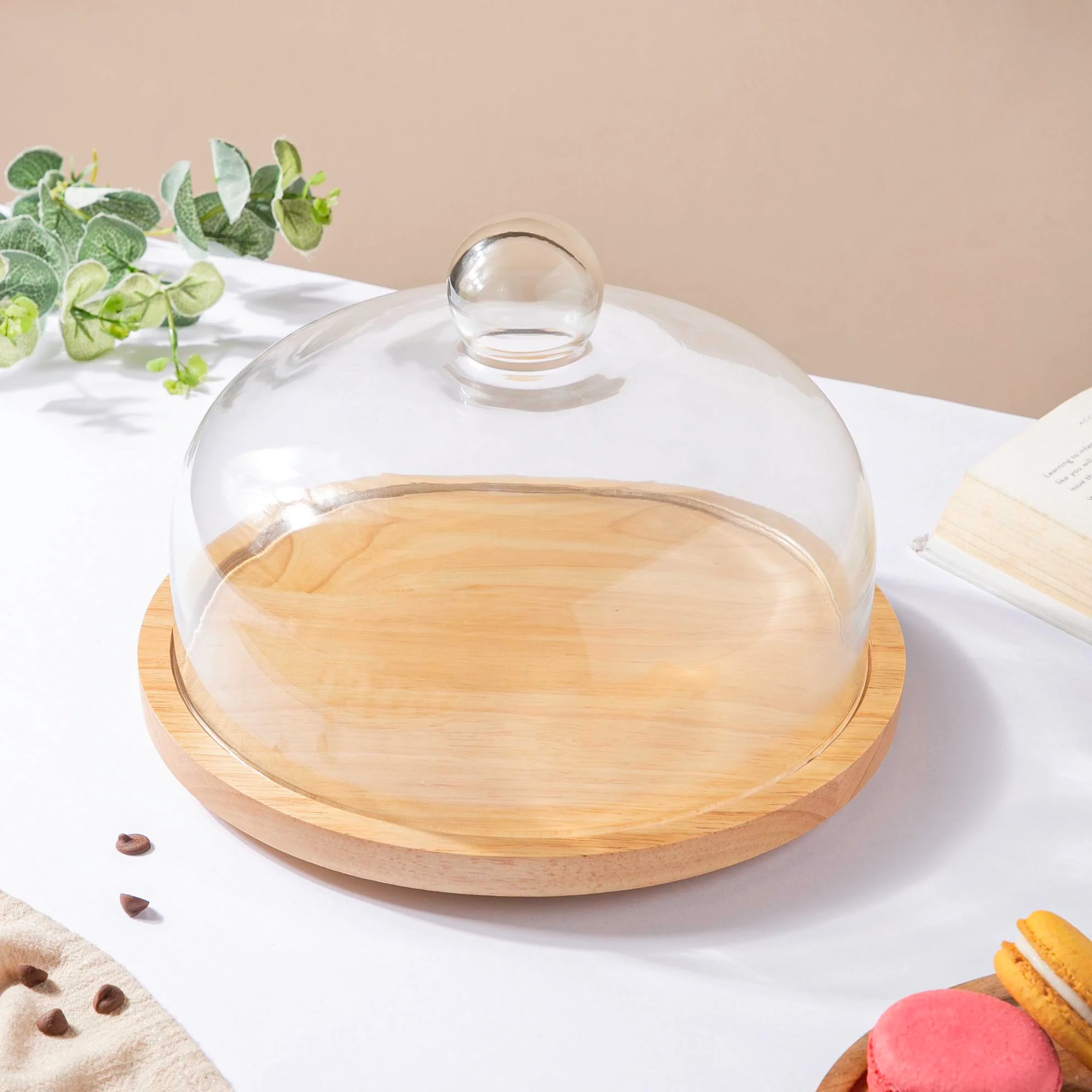 Rubber Wood Rotating Cake Stand 8 Inch - Image 4