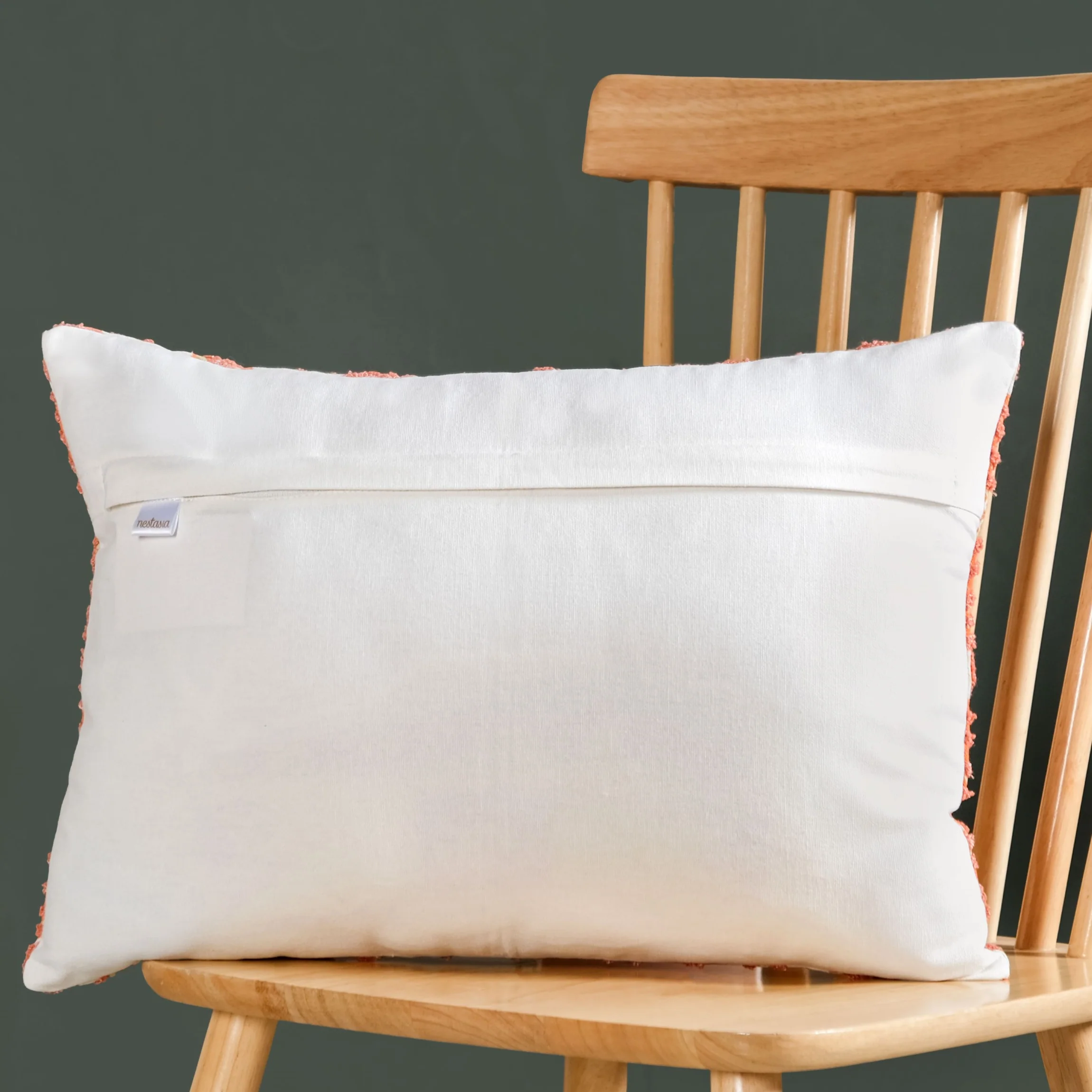 Coral Cotton Cushion Cover With Embroidery 50x36cm - Image 7