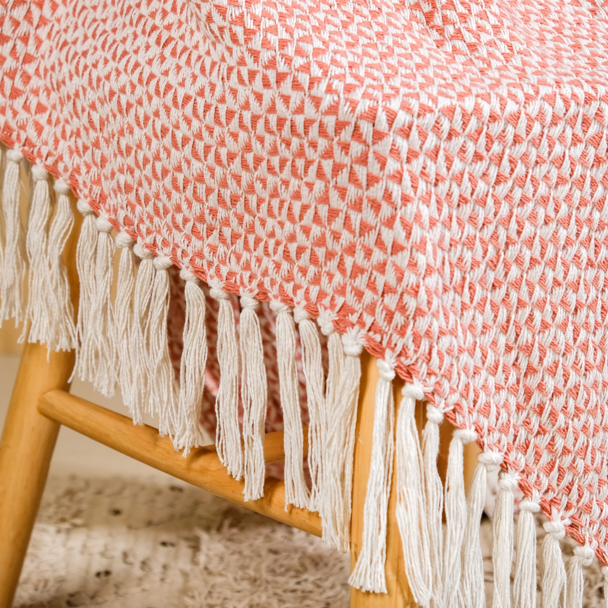Coral Weave Pure Cotton Throw - Image 7