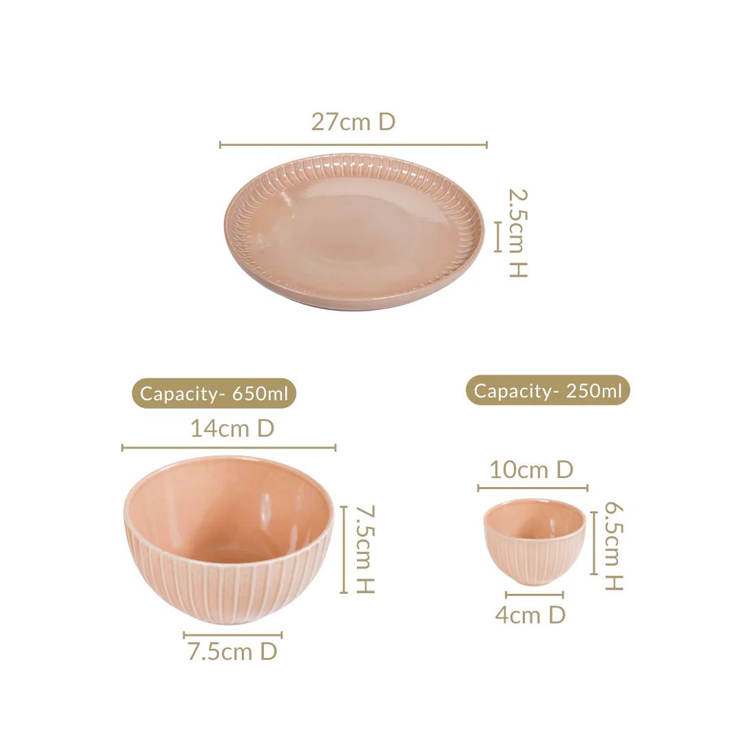 Costola Beige 16 Piece Ceramic Dinner Set For 6 - Image 4