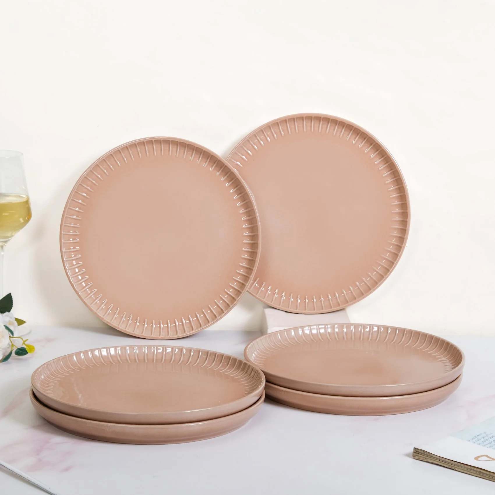 Costola Beige 16 Piece Ceramic Dinner Set For 6 - Image 7