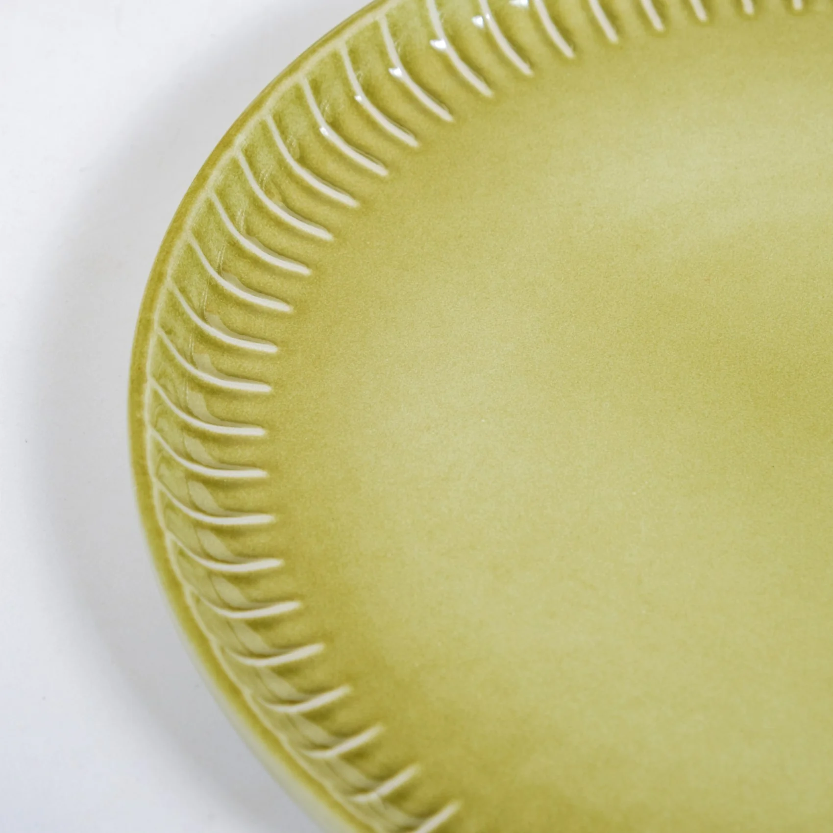 Costola Ceramic Dinner Plate Set Of 6 Green 10 Inch - Image 6