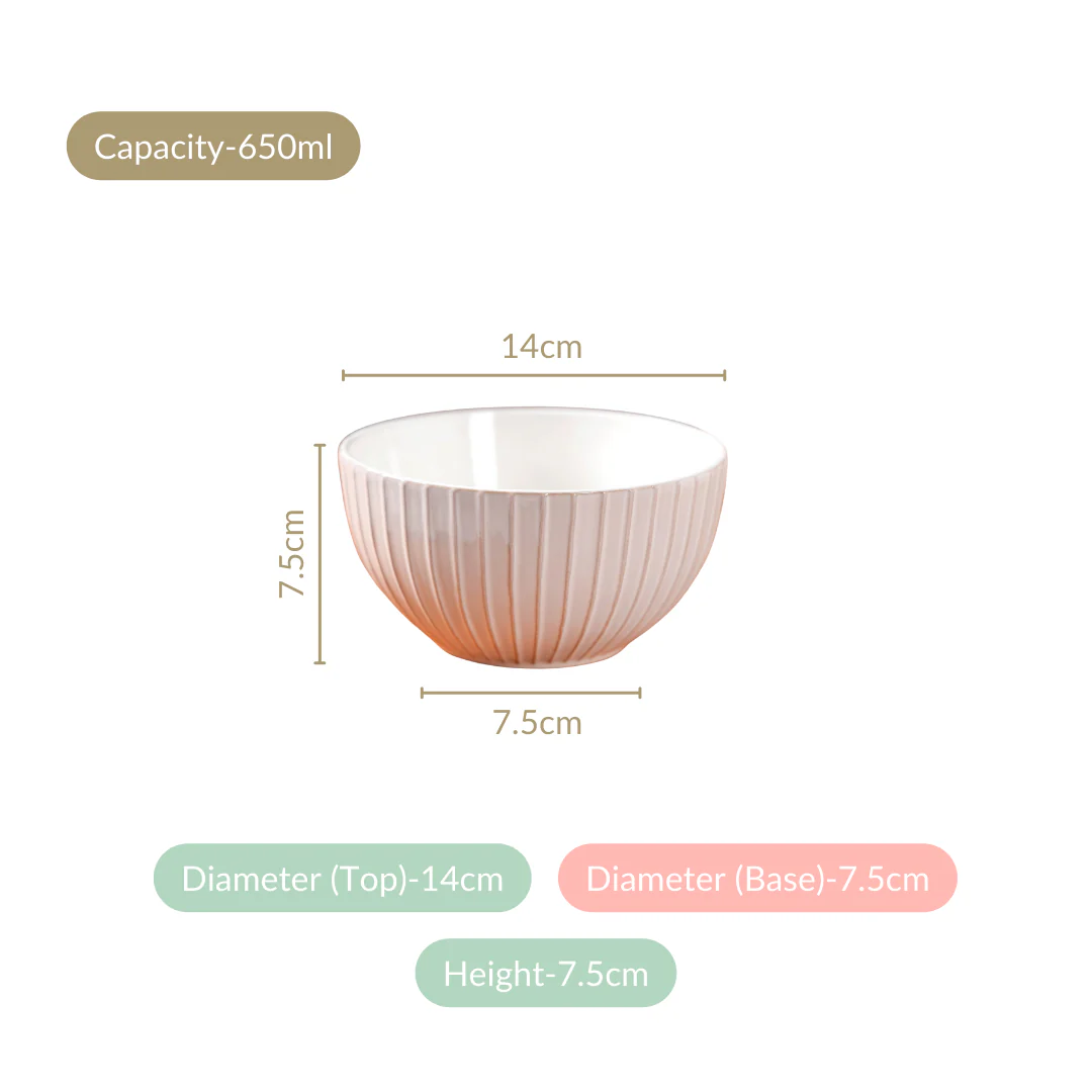Costola Ceramic Serving Bowl Set Of 4 Off White 650ml - Image 4