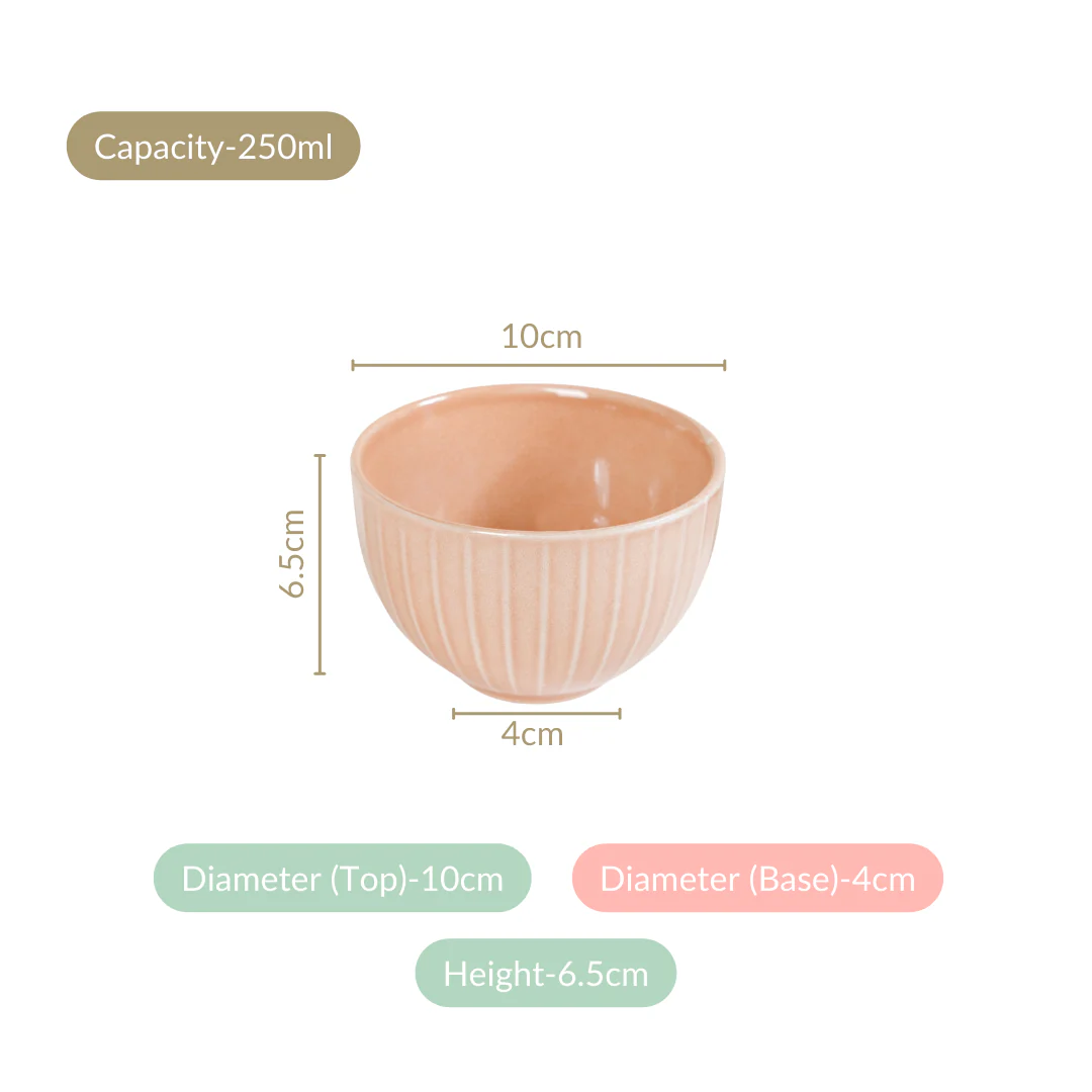 Costola Ceramic Small Bowl Set Of 6 250ml - Image 4