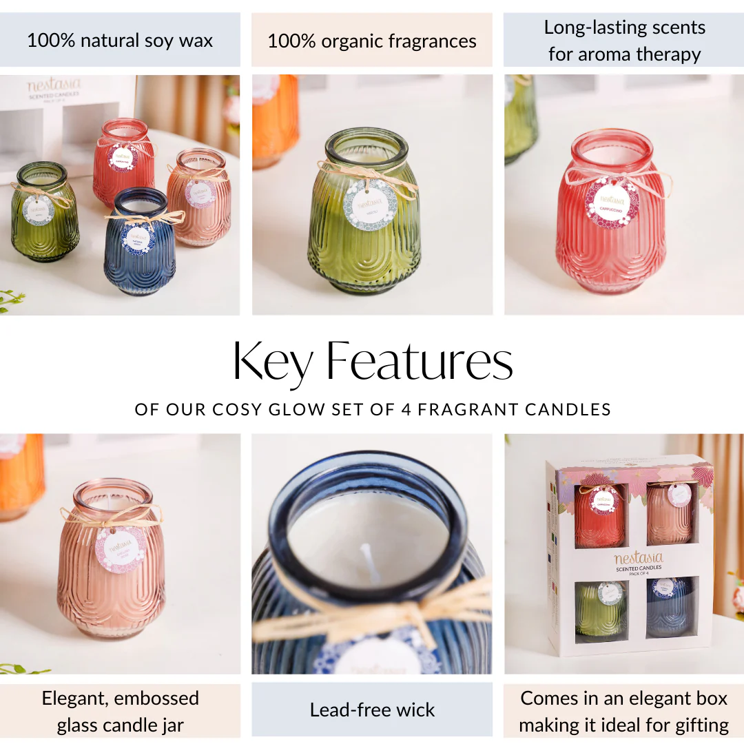 Cosy Glow Set Of 4 Fragrant Candles With Gift Box - Image 5