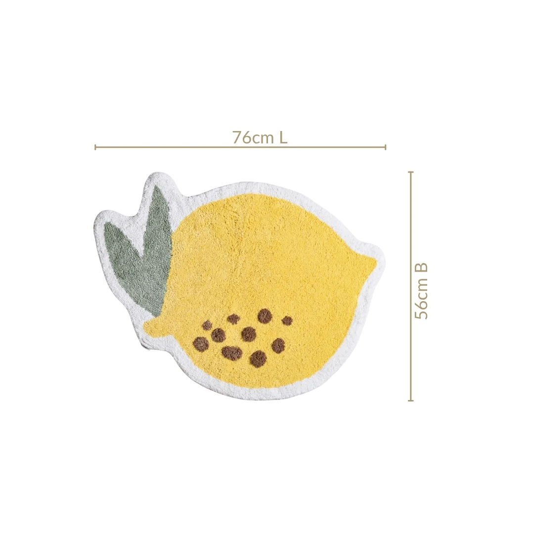 Anti Slip Lemon Cotton Floor Mat 76x56cm - Image 2