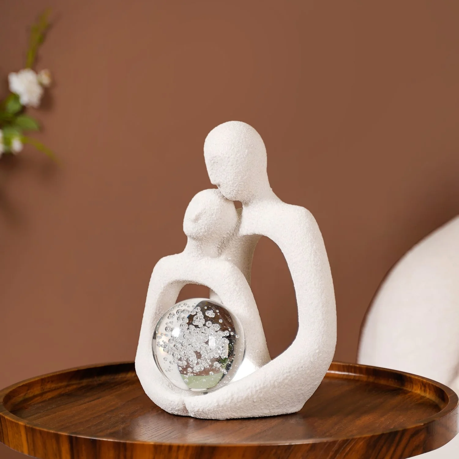 Couple Sculpture With Crystal Ball - Image 2