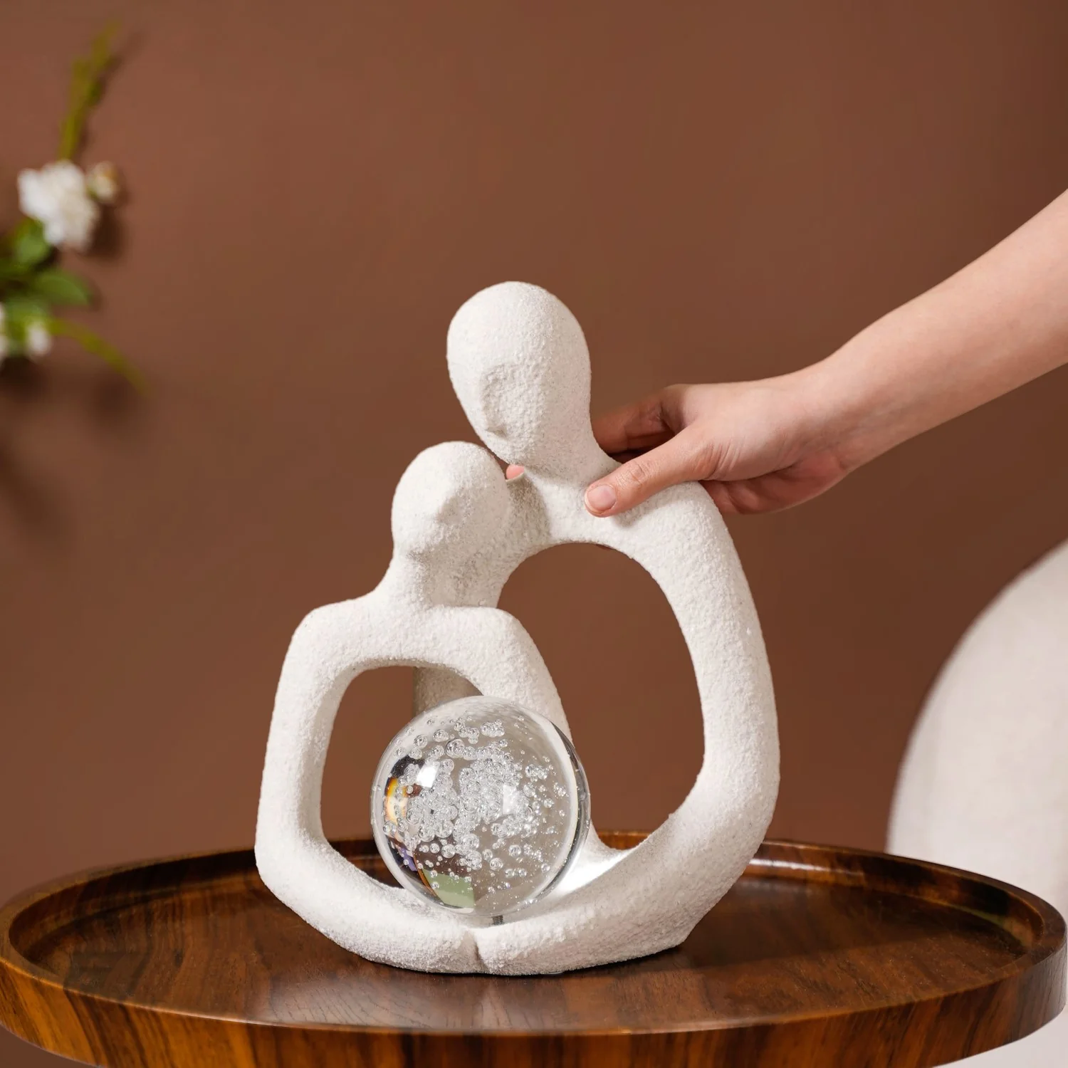 Couple Sculpture With Crystal Ball - Image 3