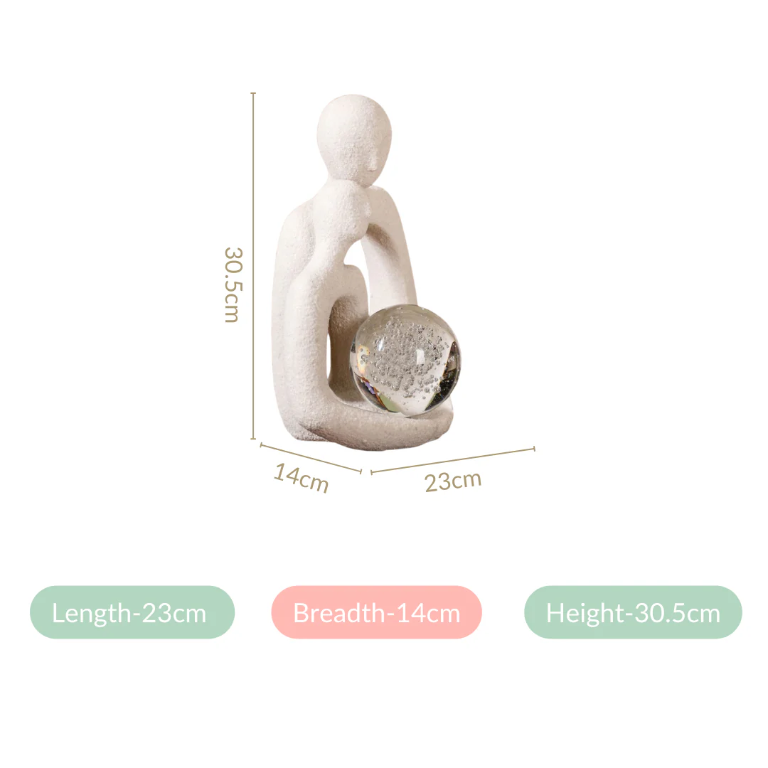 Couple Sculpture With Crystal Ball - Image 4