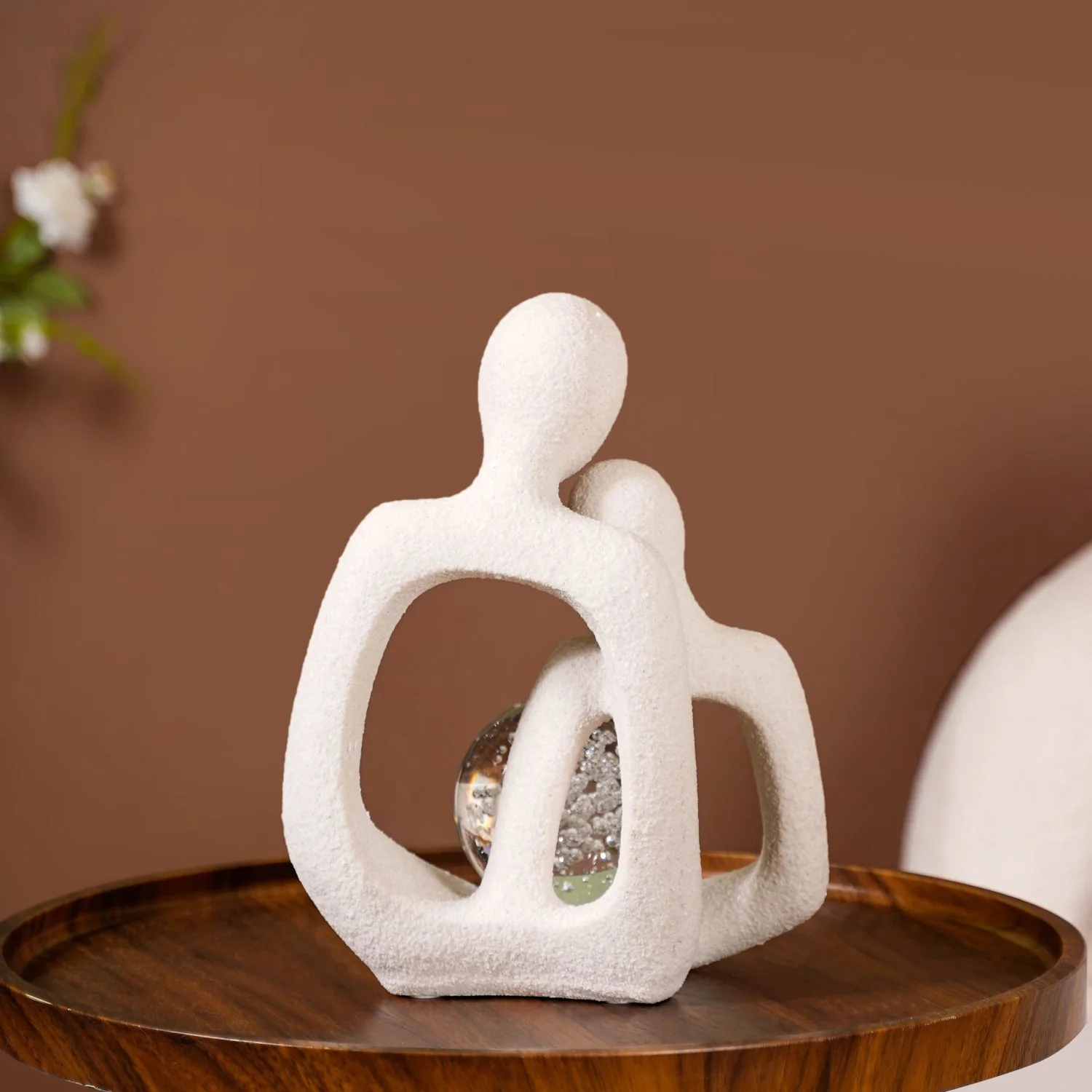 Couple Sculpture With Crystal Ball - Image 7
