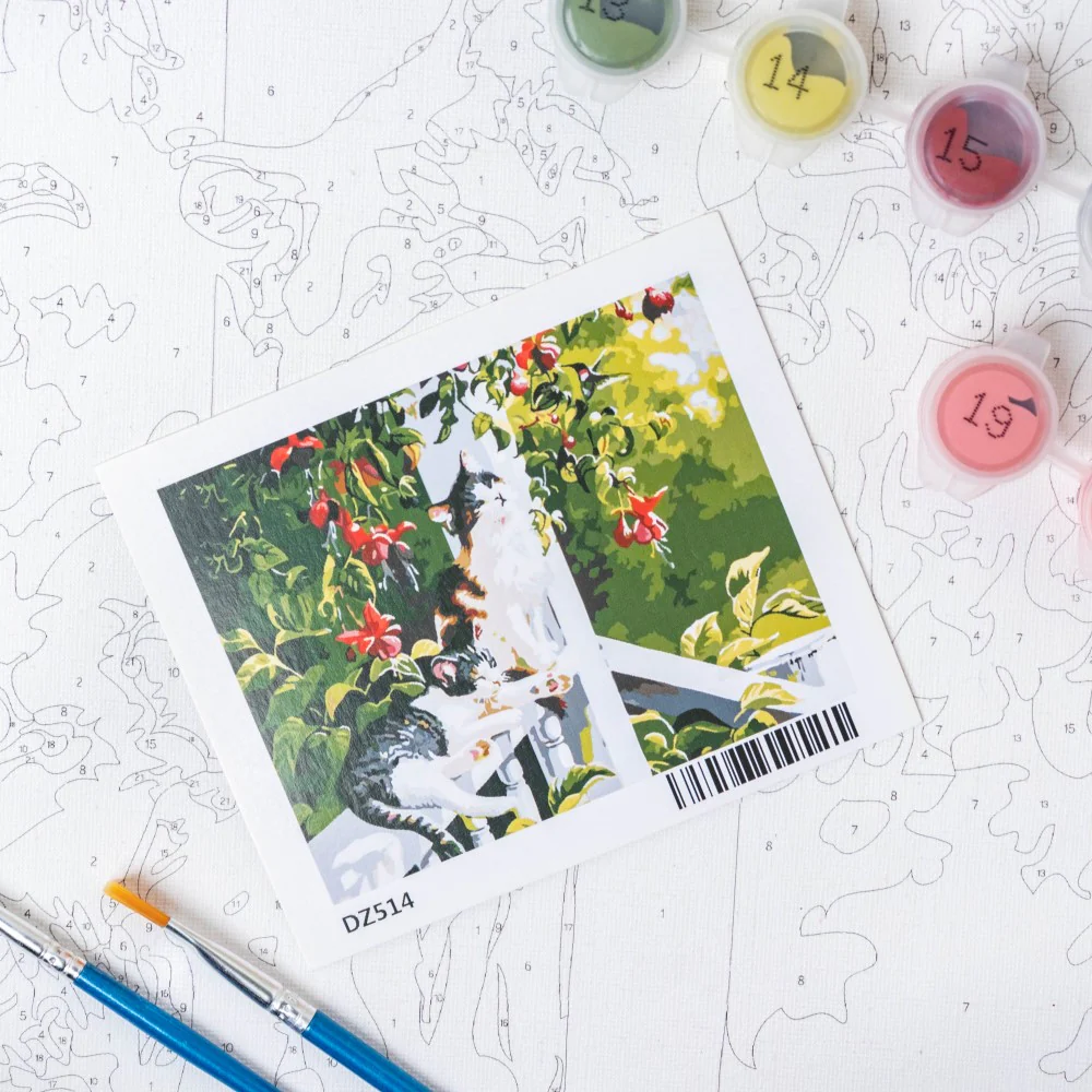 Cozy Cats DIY Paint By Numbers Kit - Image 4