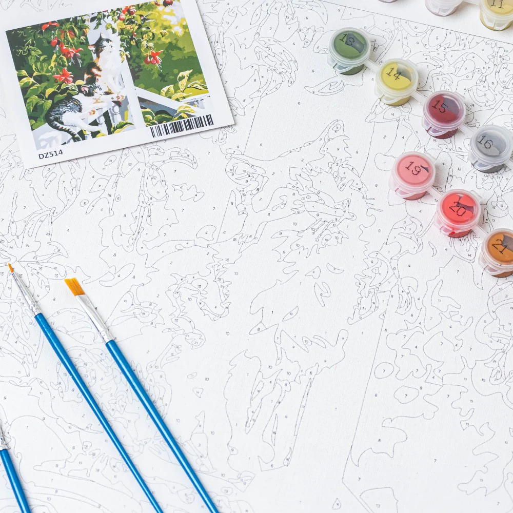 Cozy Cats DIY Paint By Numbers Kit - Image 7