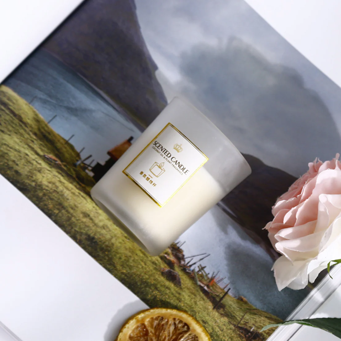 Cream Color Glass Candle - Image 18
