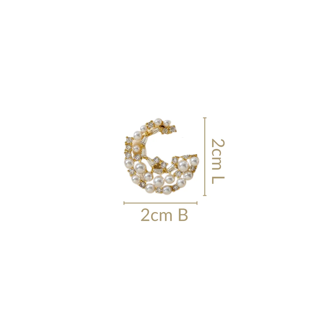 Crescent Cluster Stud Earrings - Image 3