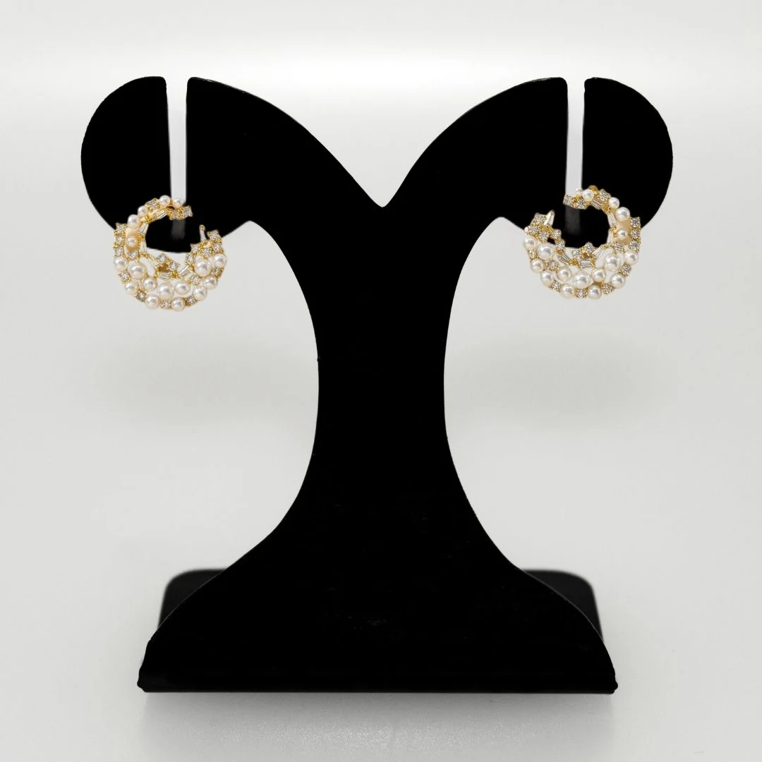 Crescent Cluster Stud Earrings - Image 6