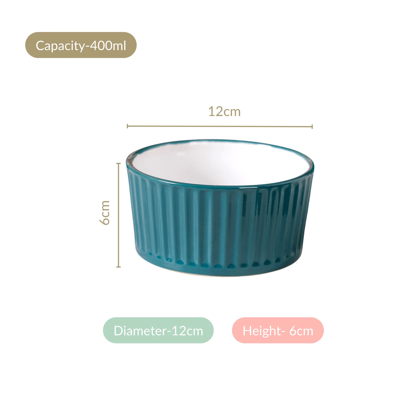 Cresta Snack Bowl Set Of 6 Teal 400ml - Image 4