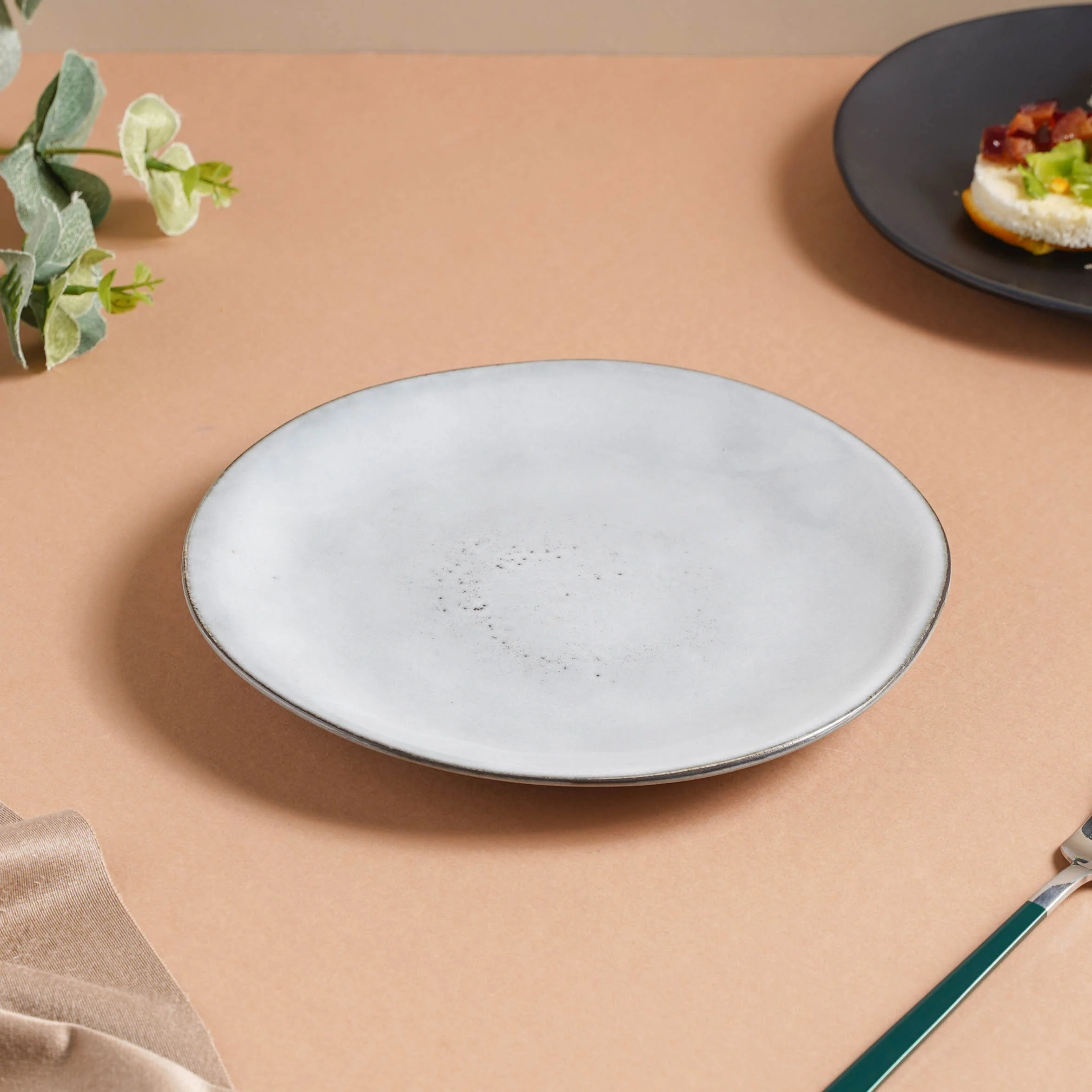 Criselda Grey Gloss Snack Plate 8 Inch - Image 2