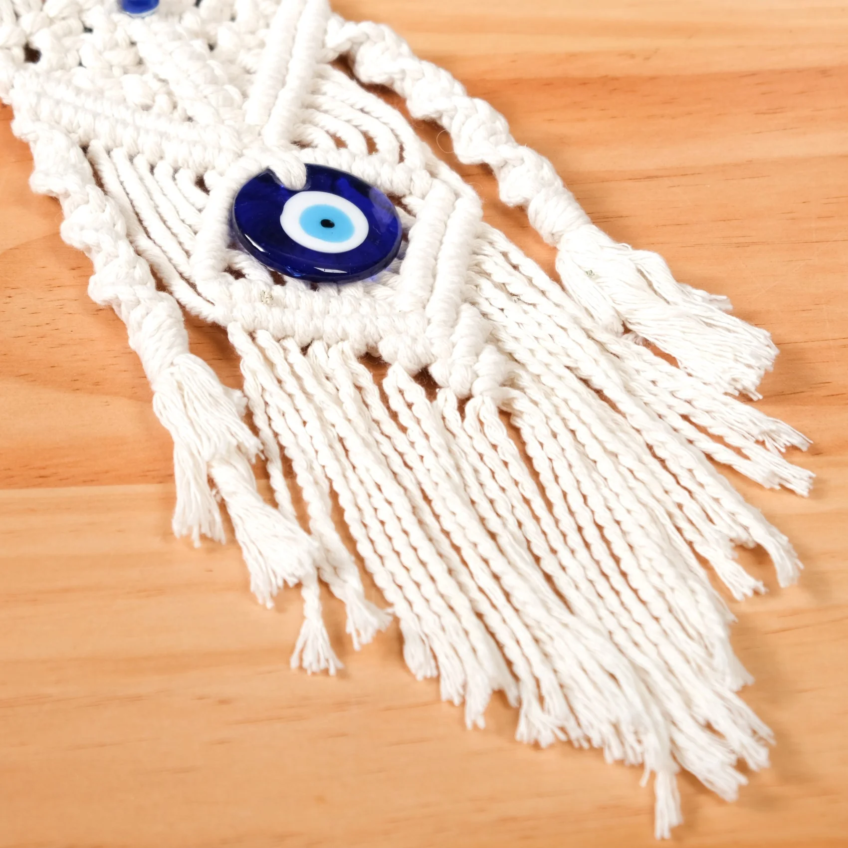 Crochet Macrame Evil Eye Wall Hanging - Image 3
