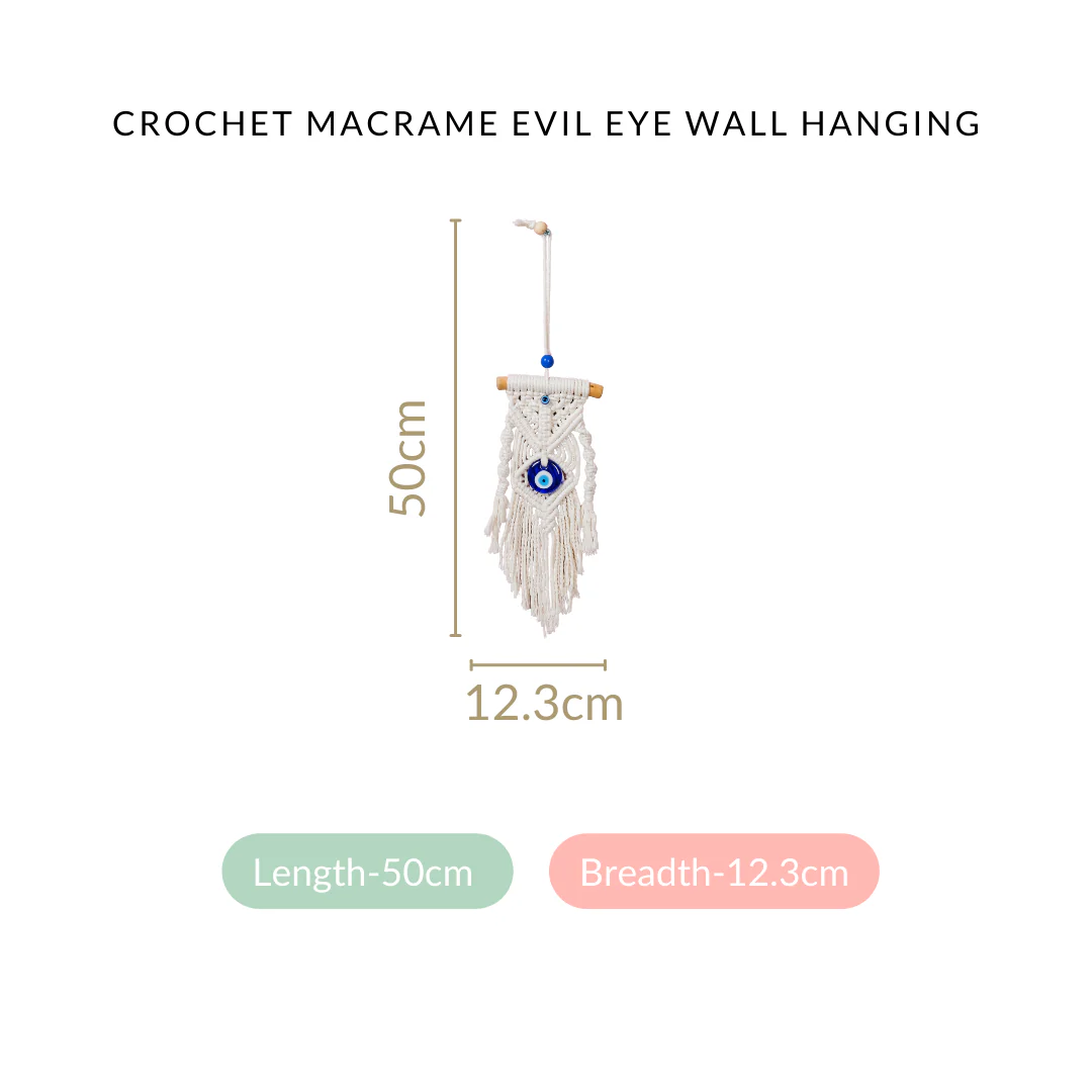 Crochet Macrame Evil Eye Wall Hanging - Image 4
