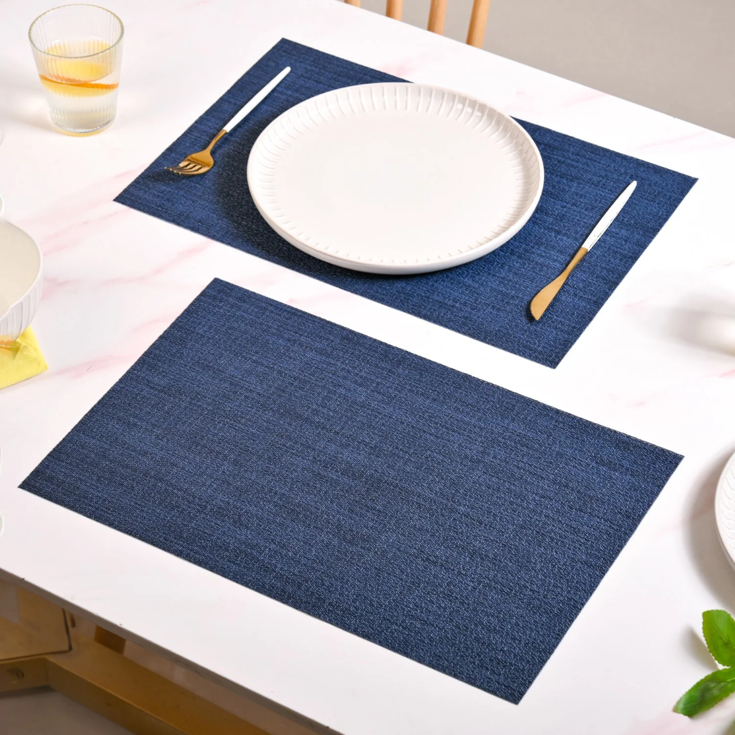 Crosshatch Midnight Blue Placemat Set Of 6 - Image 8