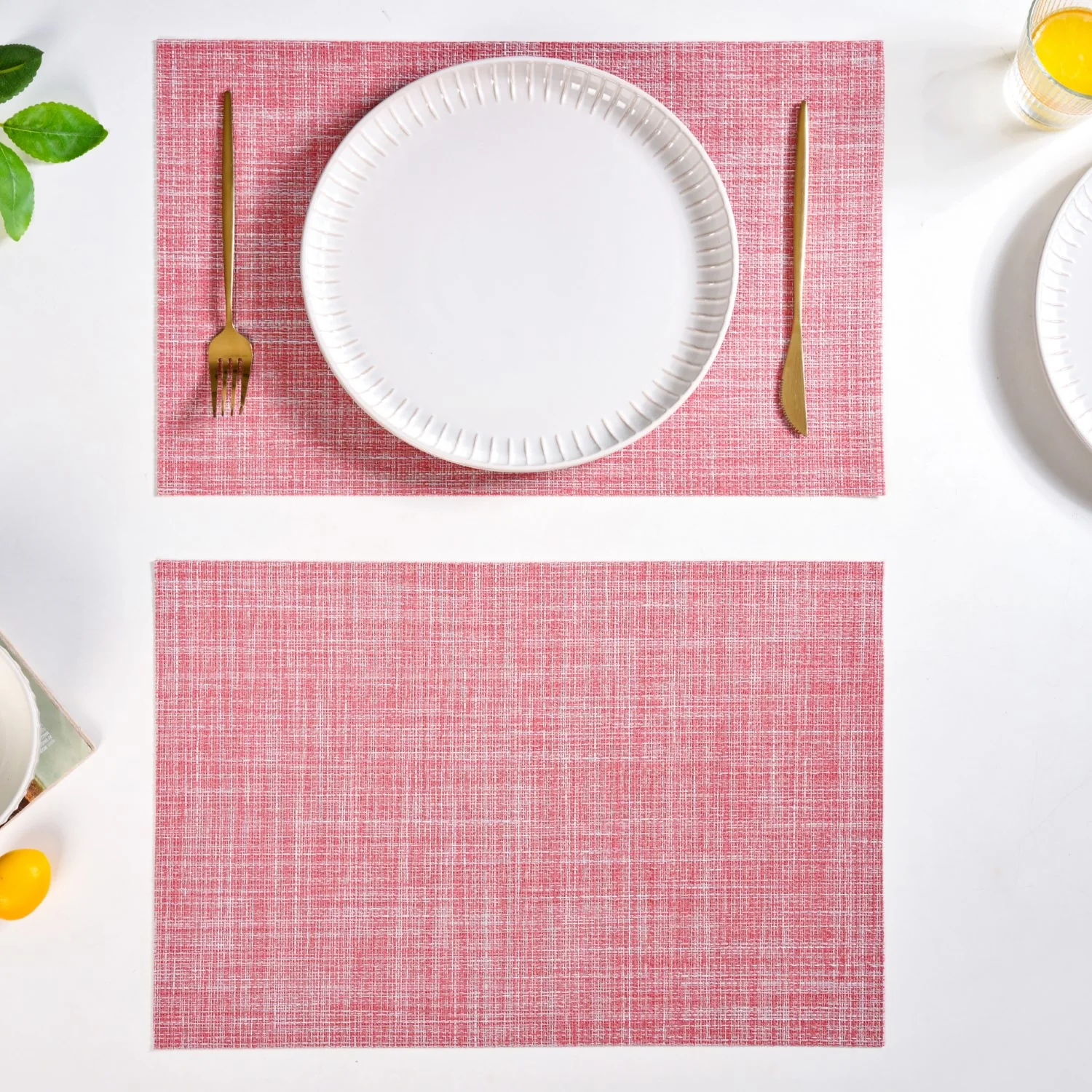 Crosshatch Red Placemat Set Of 6 - Image 7