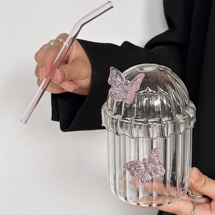 Crystal Fairy Core Butterfly Tumbler With Lid And Straw 450ml Set Of 2 - Image 13