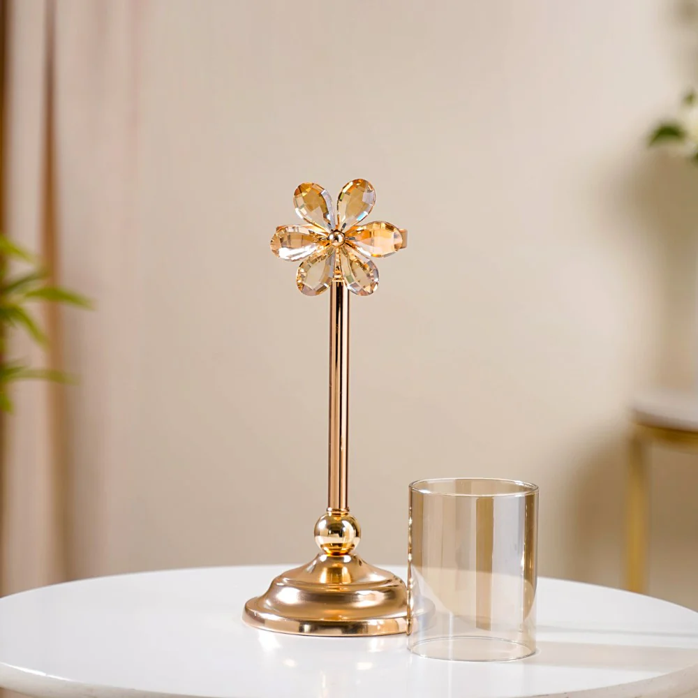 Crystal Flower Candle Holder Set Of 2 - Image 5