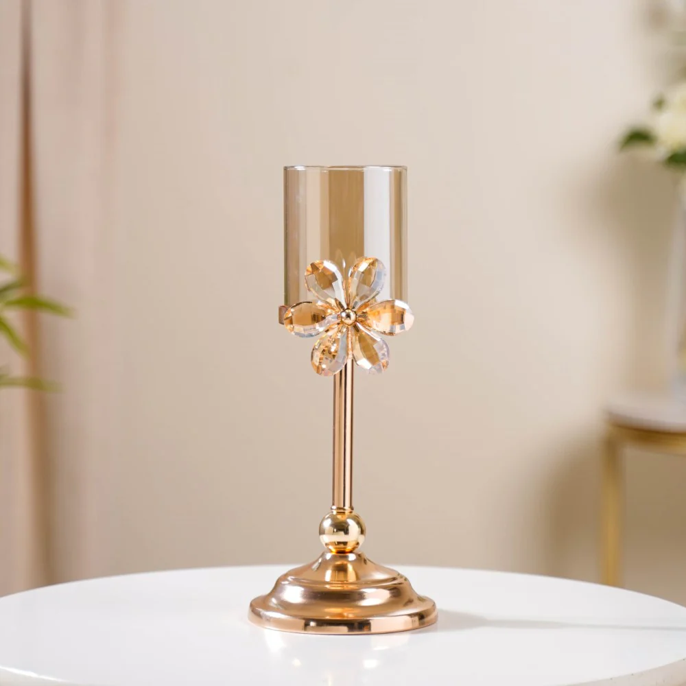 Crystal Flower Candle Holder Set Of 2 - Image 9