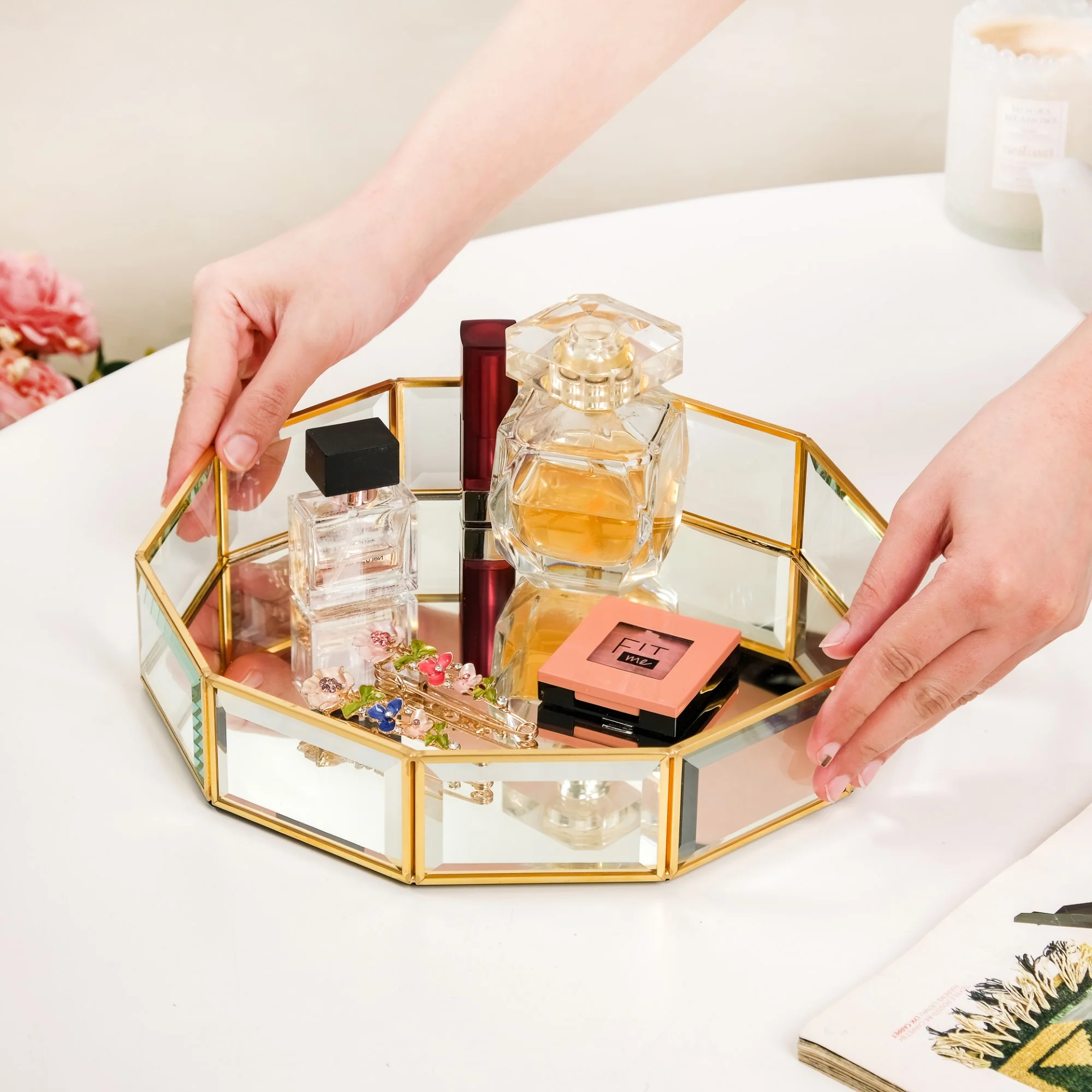 Crystal Glam Vanity Makeup Tray Large - Image 3