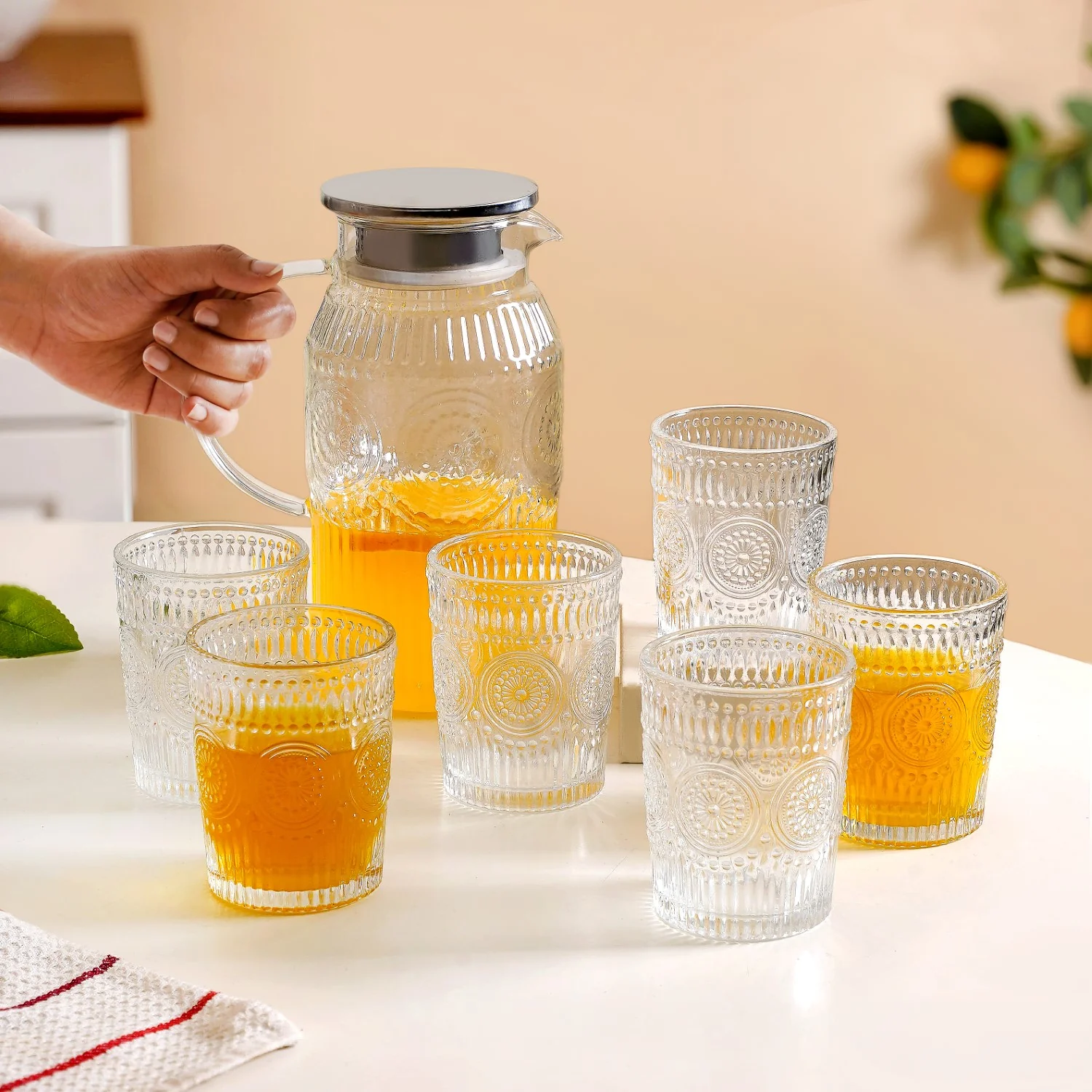 Classic Vintage Drinkware Set Of 7 - Image 2