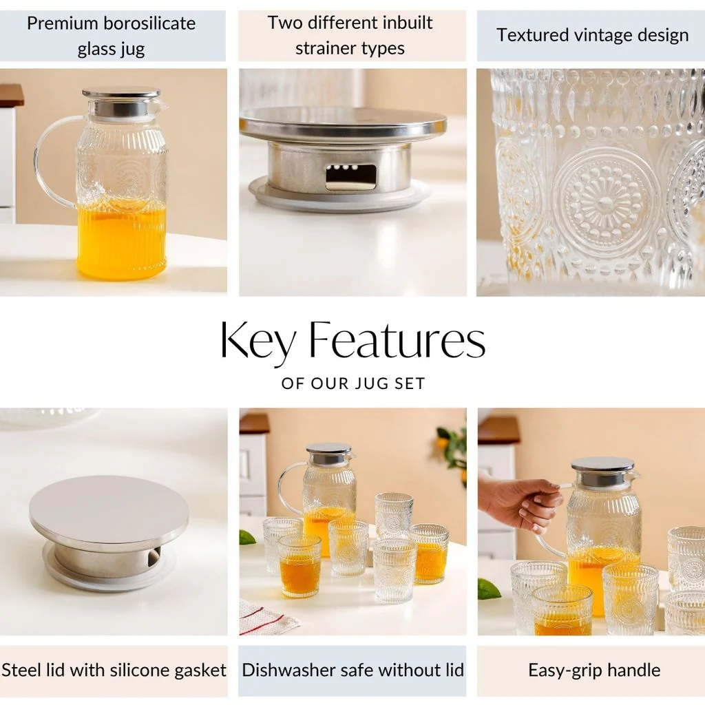 Classic Vintage Drinkware Set Of 7 - Image 4