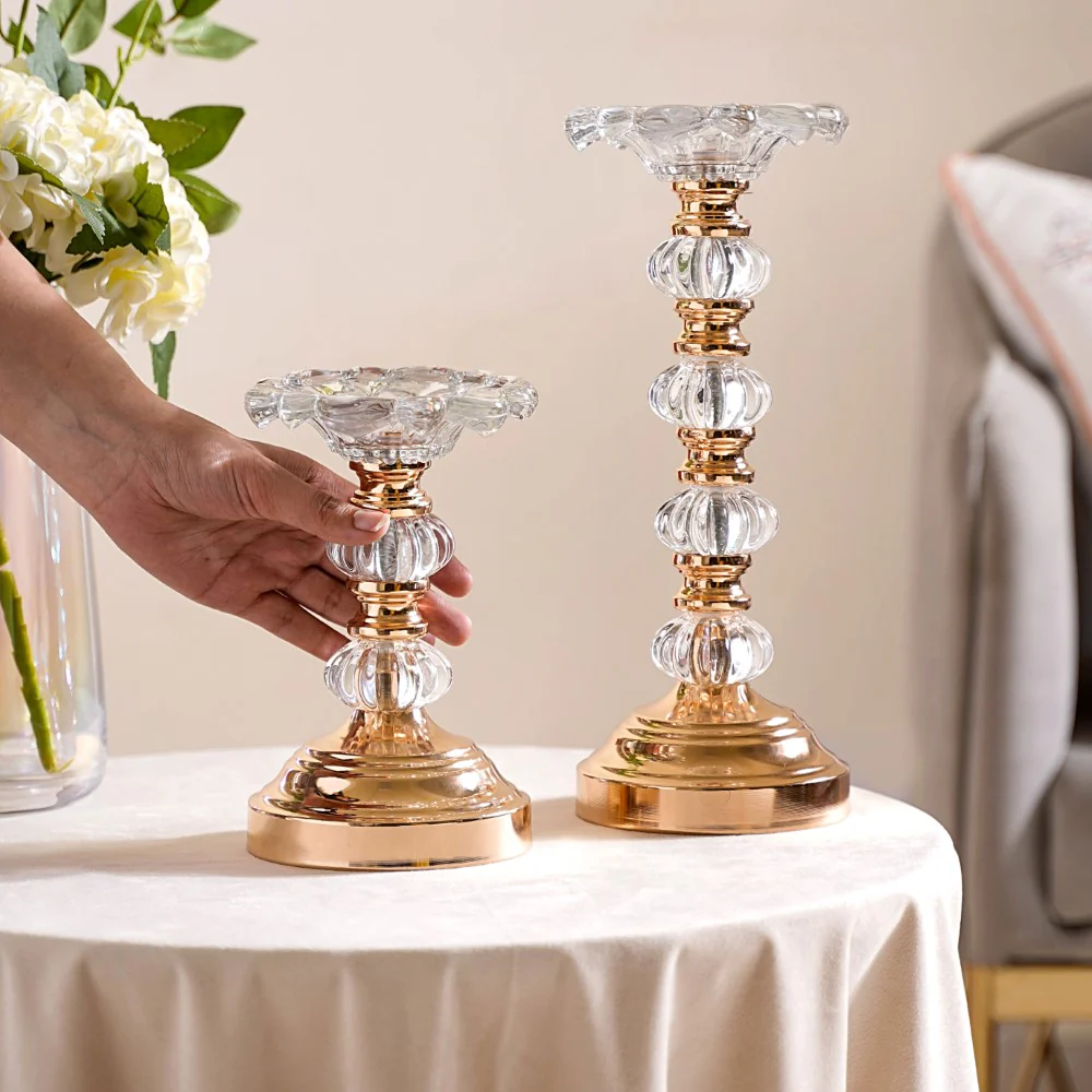 Crystal Luxury Candle Stand Set Of 2 - Image 3