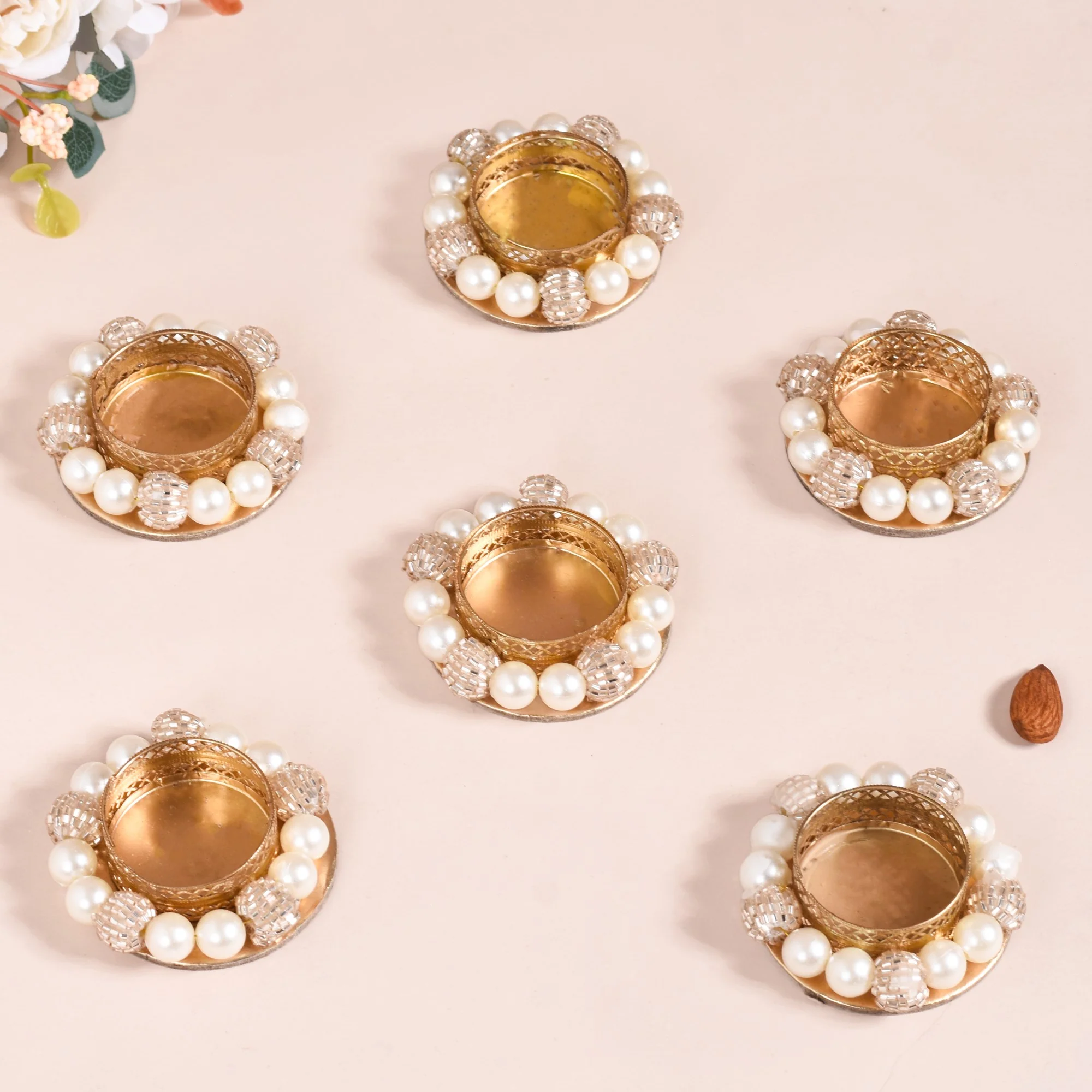 Crystal Pearly Shimmer Diwali Gift Hamper With Box - Image 2