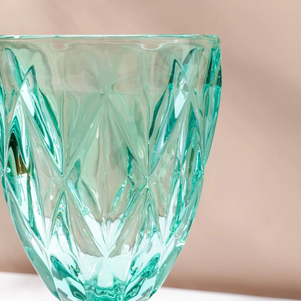 Crystal Red Wine Glass Teal Set Of 6 300 ml - Image 5
